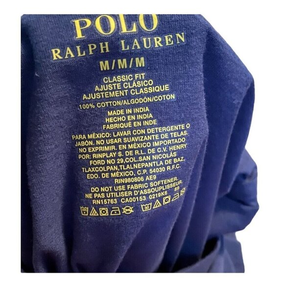 Polo Ralph Lauren Mens Classic Fit Logo Blue Sapphire Cotton Jersey T Shirt US M - Picture 4 of 4